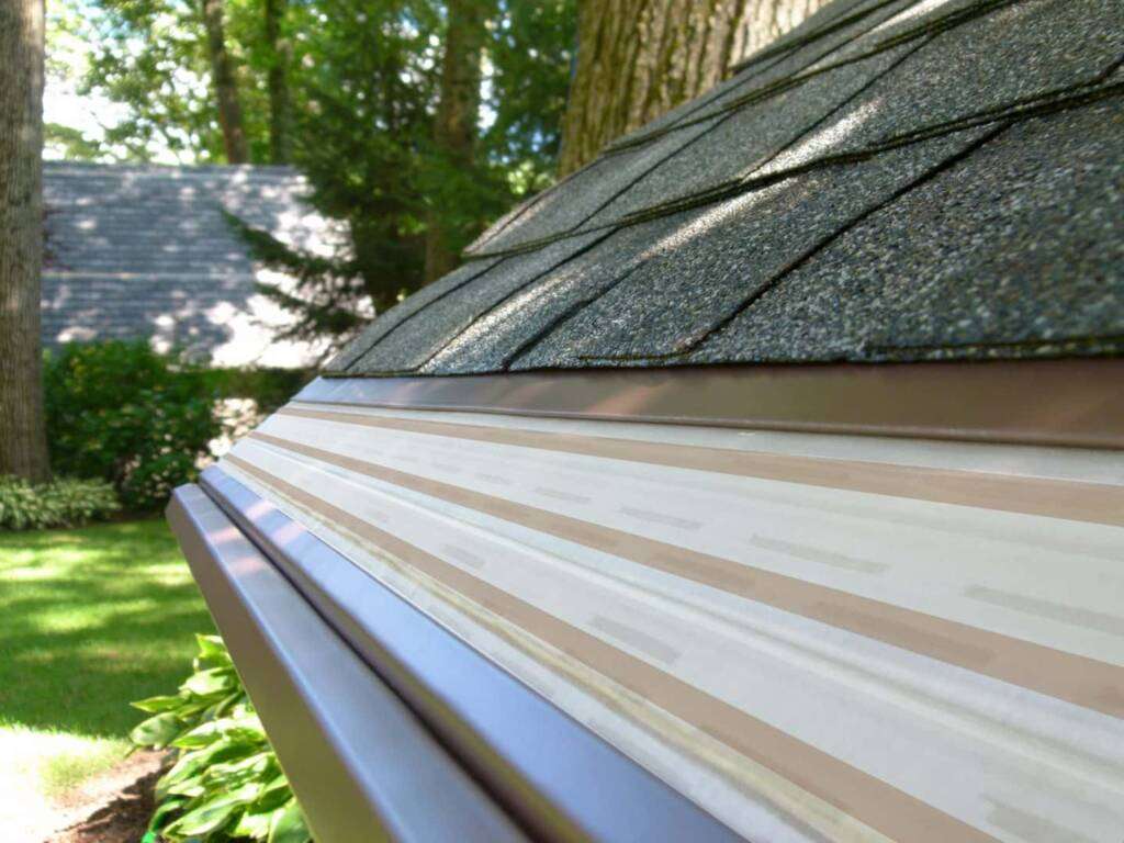 MasterShield gutter guard installed on a Seattle-area roofline